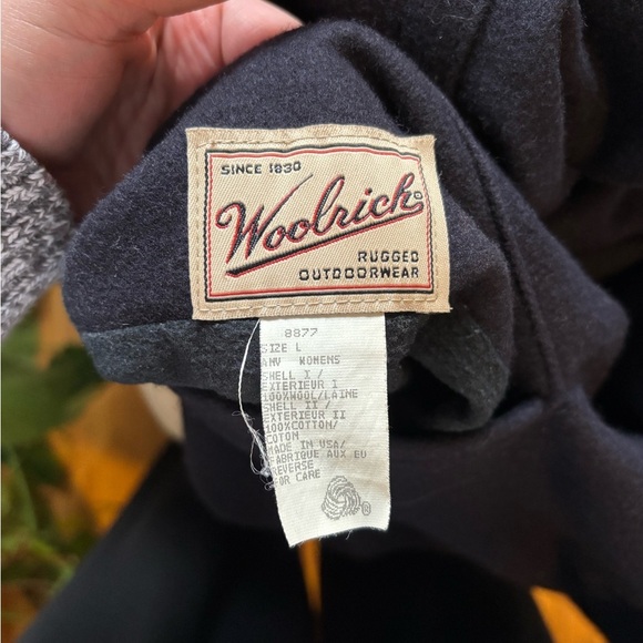 Vintage Woolrich Wool Jacket Womens Size Large Beige Hooded - Picture 3 of 4